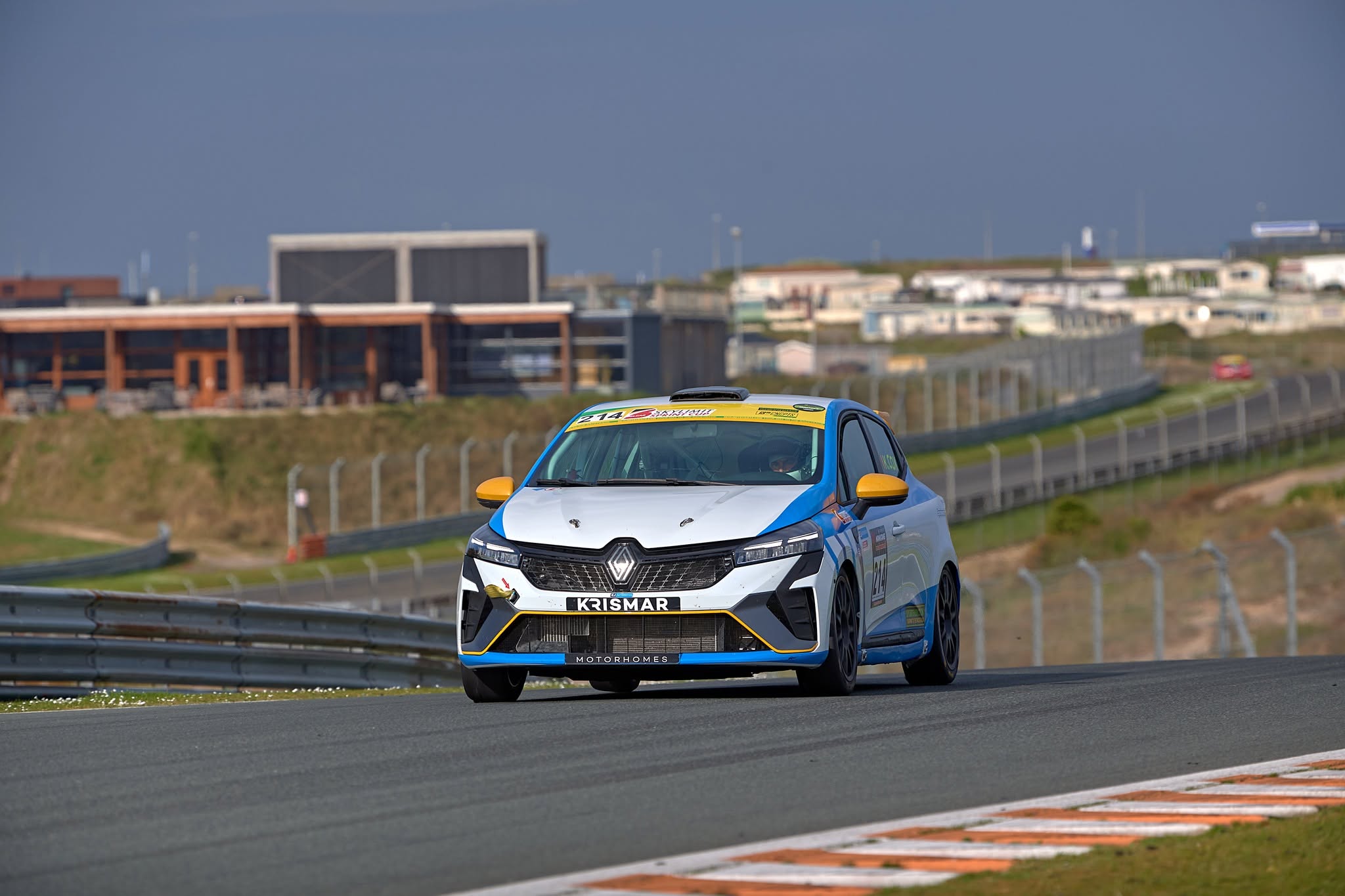 EJ Automotive Renault Clio Cup car on a coastal circuit