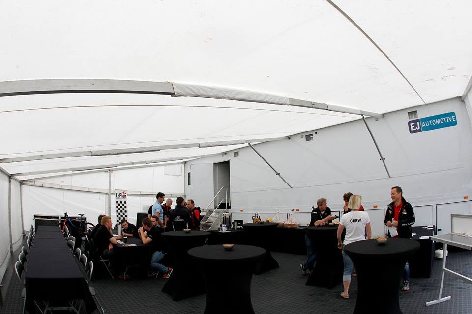 EJ Automotive team hospitality tent
