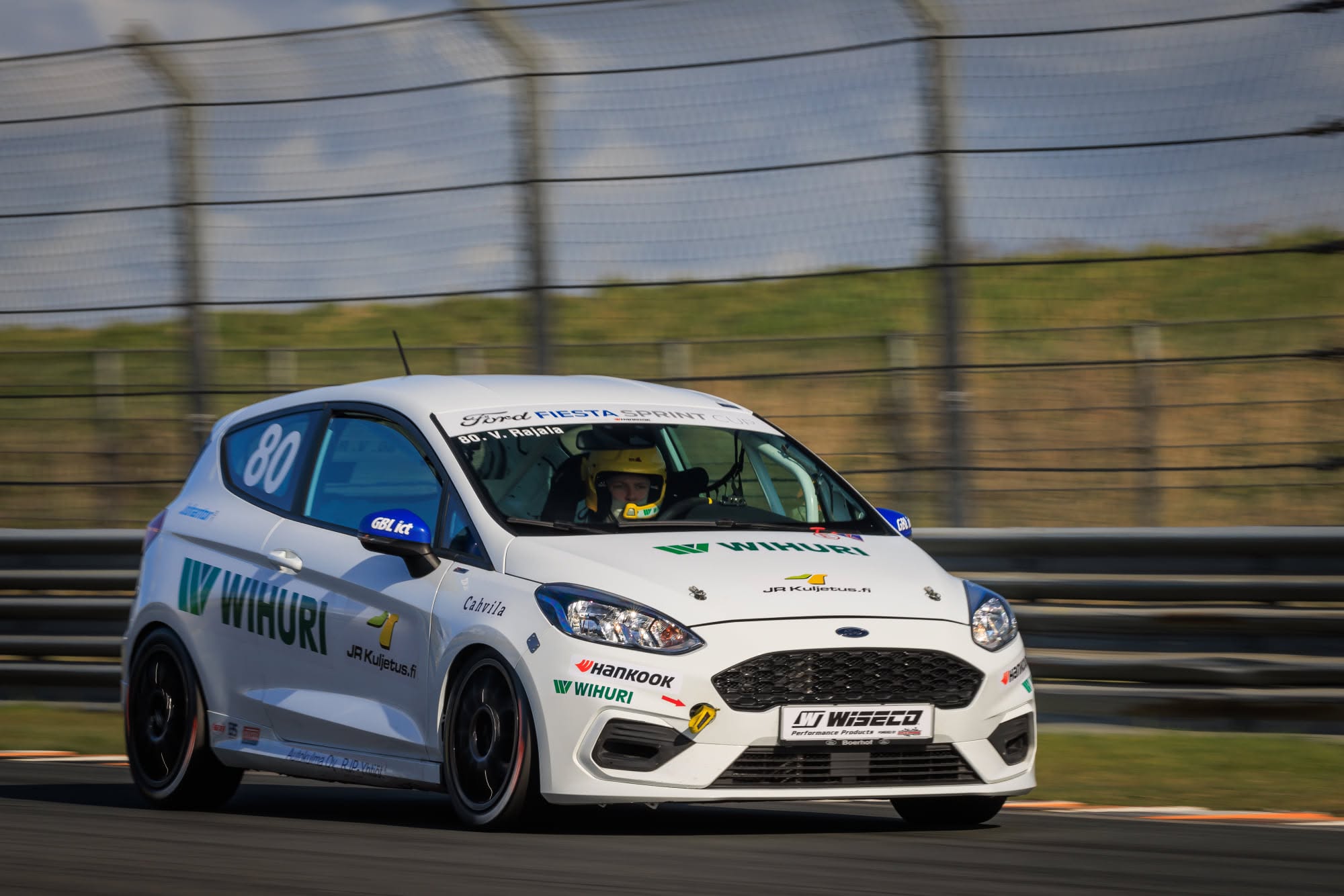V. Rajala on track in the Wihuri-backed Fiesta Sprint Cup car